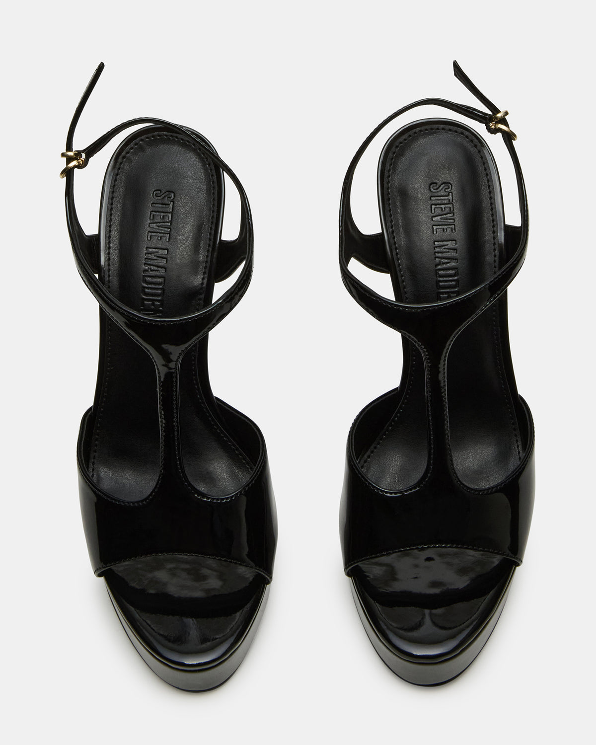 TAMI Black Patent Strappy Platform Women's Heel | Steve Madden discount