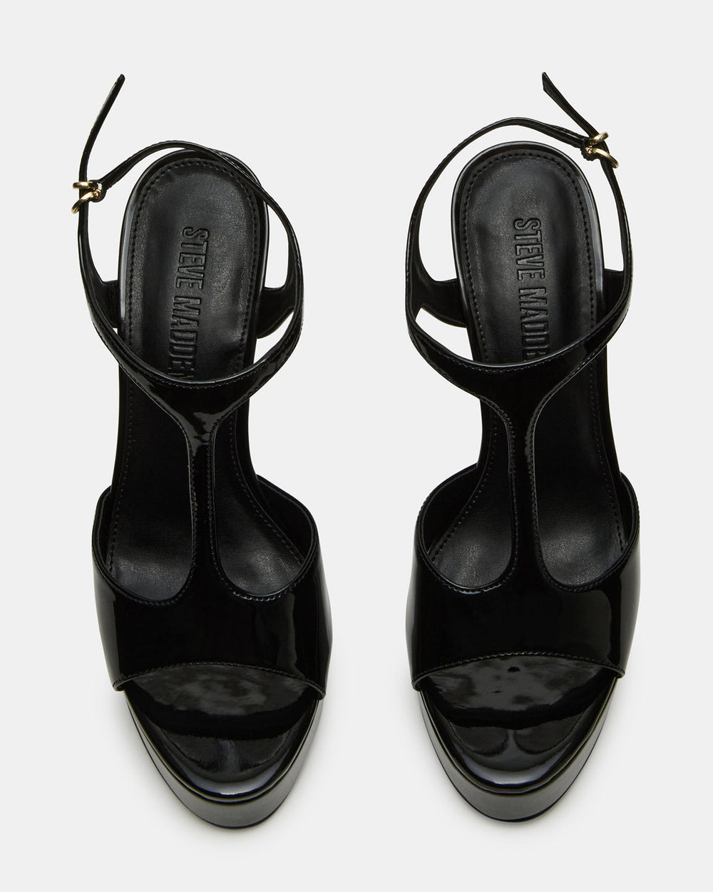 TAMI Black Patent Strappy Platform Women's Heel | Steve Madden discount