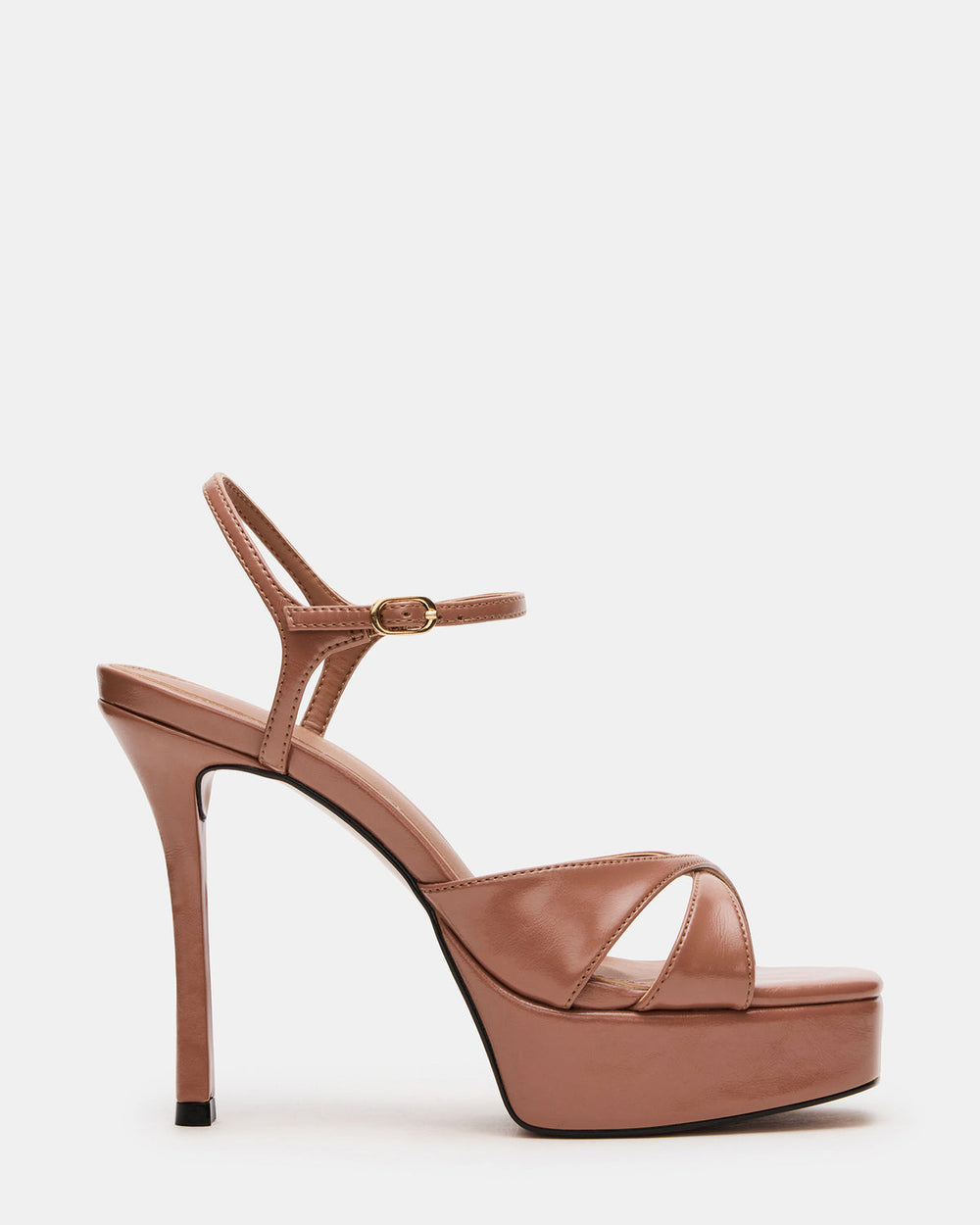SCARLET Mocha Square-Toe Strappy Platform Women's Heel | Steve Madden US