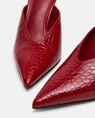 LITA Red Crocodile Pointed-Toe Mule Pump Women's Heel | Steve Madden on Sale
