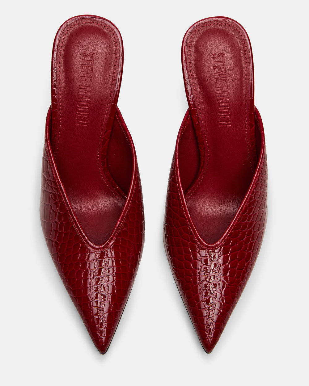 LITA Red Crocodile Pointed-Toe Mule Pump Women's Heel | Steve Madden on Sale