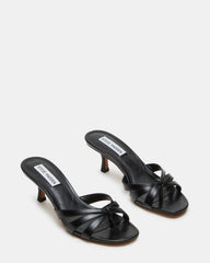 CARY Black Leather Square-Toe Strappy Mule Women's Heel | Steve Madden discount