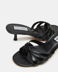 CARY Black Leather Square-Toe Strappy Mule Women's Heel | Steve Madden discount