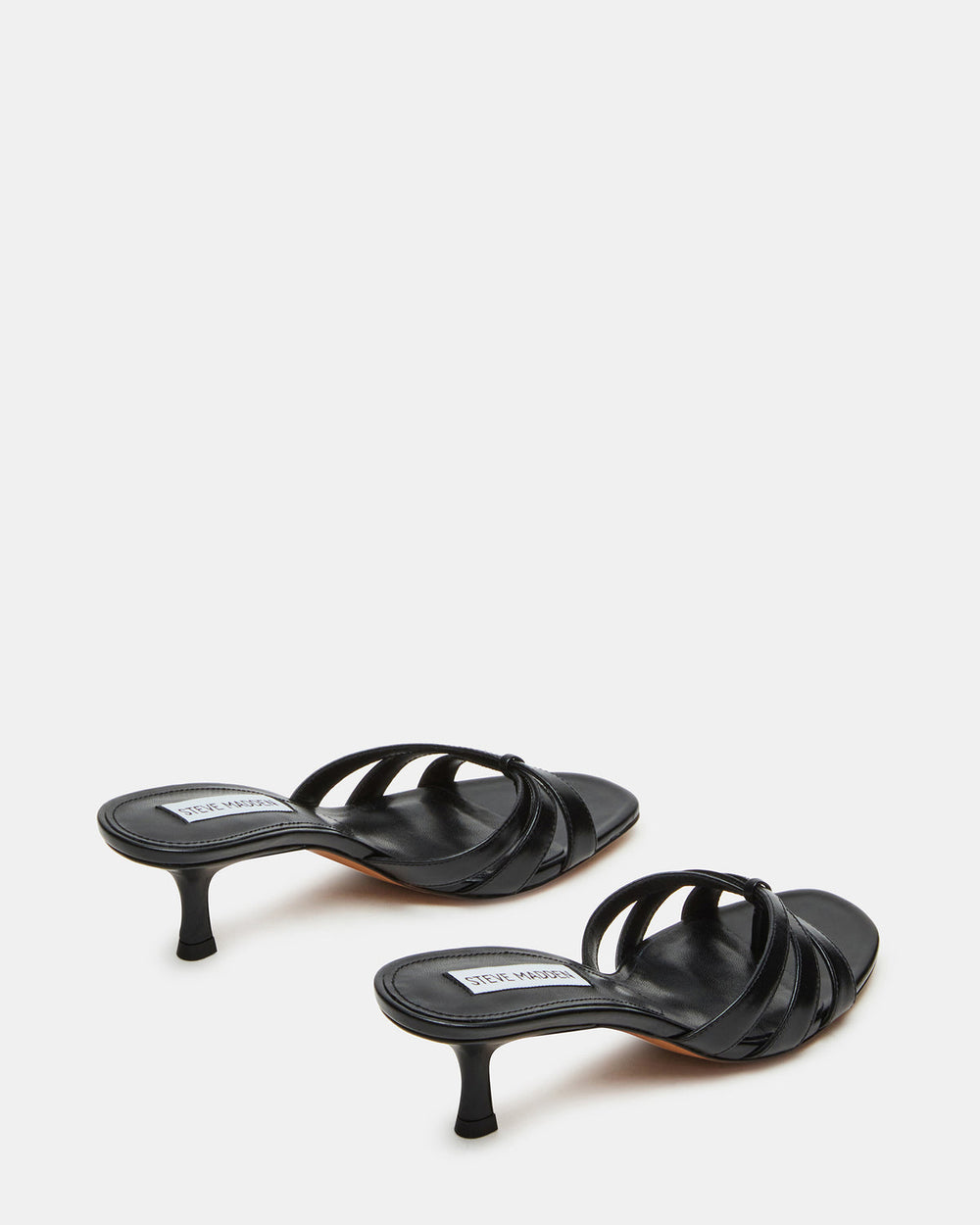 CARY Black Leather Square-Toe Strappy Mule Women's Heel | Steve Madden discount