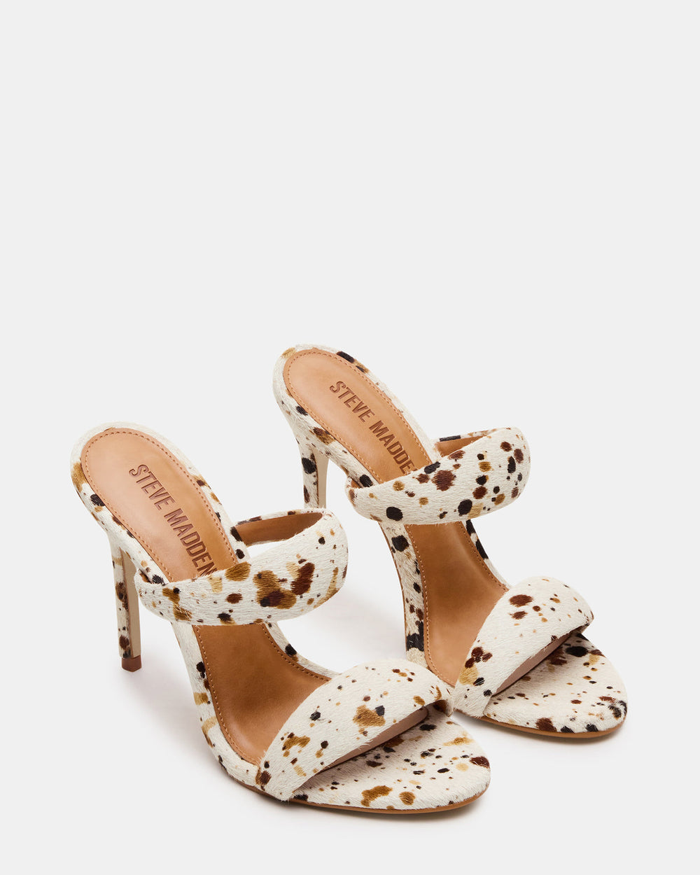 SATURN-C WHITE/CAMEL Stiletto Mule Women's Heel | Steve Madden on Sale