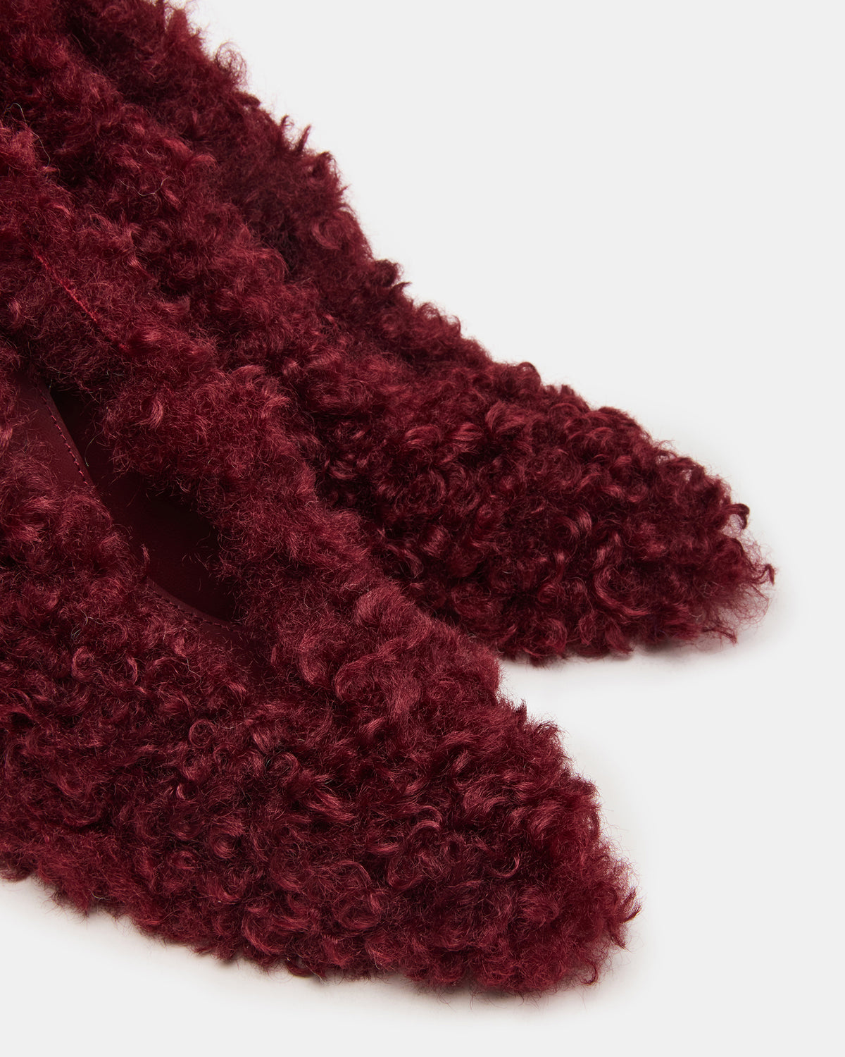 ACHILLES Red Pointed-Toe Faux Fur Stiletto Women's Heel | Steve Madden Sale