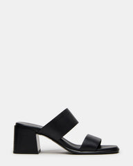 SYCAMORE Black Leather Square-Toe Mule Women's Heel | Steve Madden near me