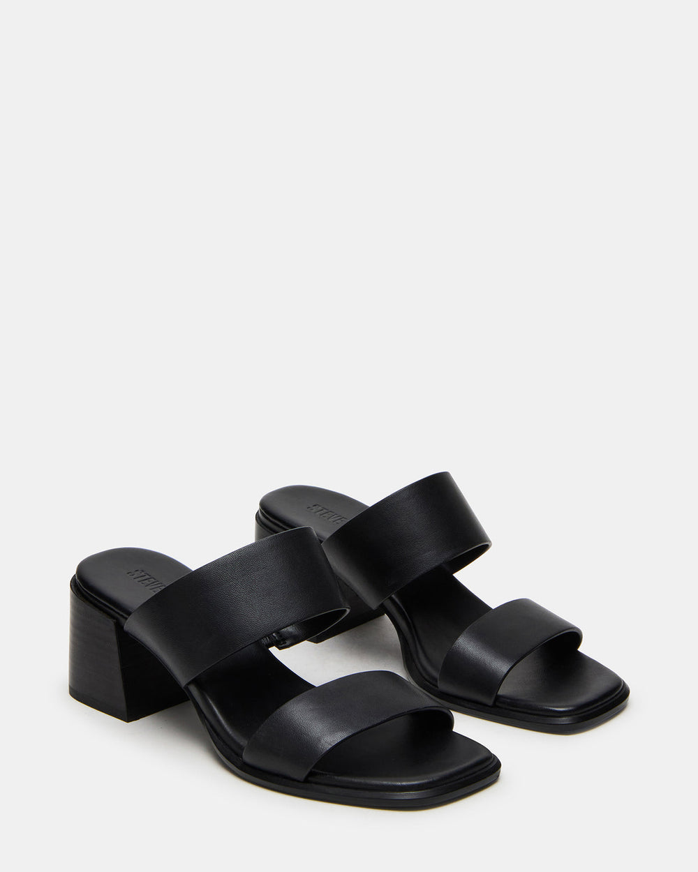 SYCAMORE Black Leather Square-Toe Mule Women's Heel | Steve Madden near me
