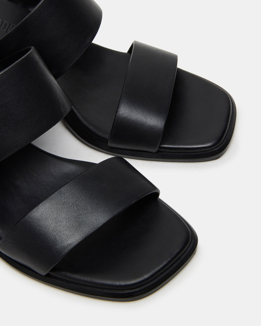 SYCAMORE Black Leather Square-Toe Mule Women's Heel | Steve Madden near me