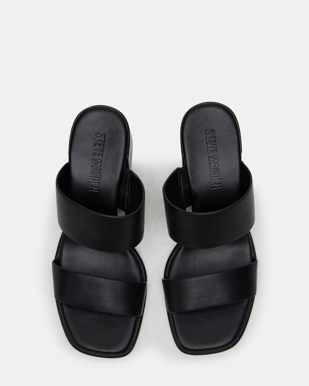 SYCAMORE Black Leather Square-Toe Mule Women's Heel | Steve Madden near me