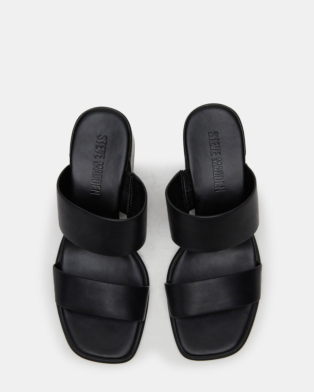 SYCAMORE Black Leather Square-Toe Mule Women's Heel | Steve Madden near me