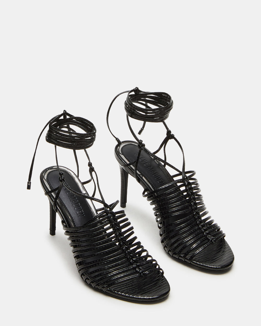 BRISTOWE Black Strappy Stiletto Heel | Women's Heels | Steve Madden for Sale