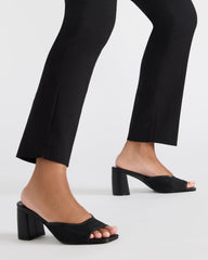 MADAME Black Square-Toe Mesh Mule Women's Heel | Steve Madden Sale