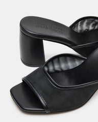 MADAME Black Square-Toe Mesh Mule Women's Heel | Steve Madden Sale
