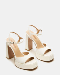 LINADRA Ivory Satin Women's Platform Square-Toe Strappy Heel | Steve Madden for Sale