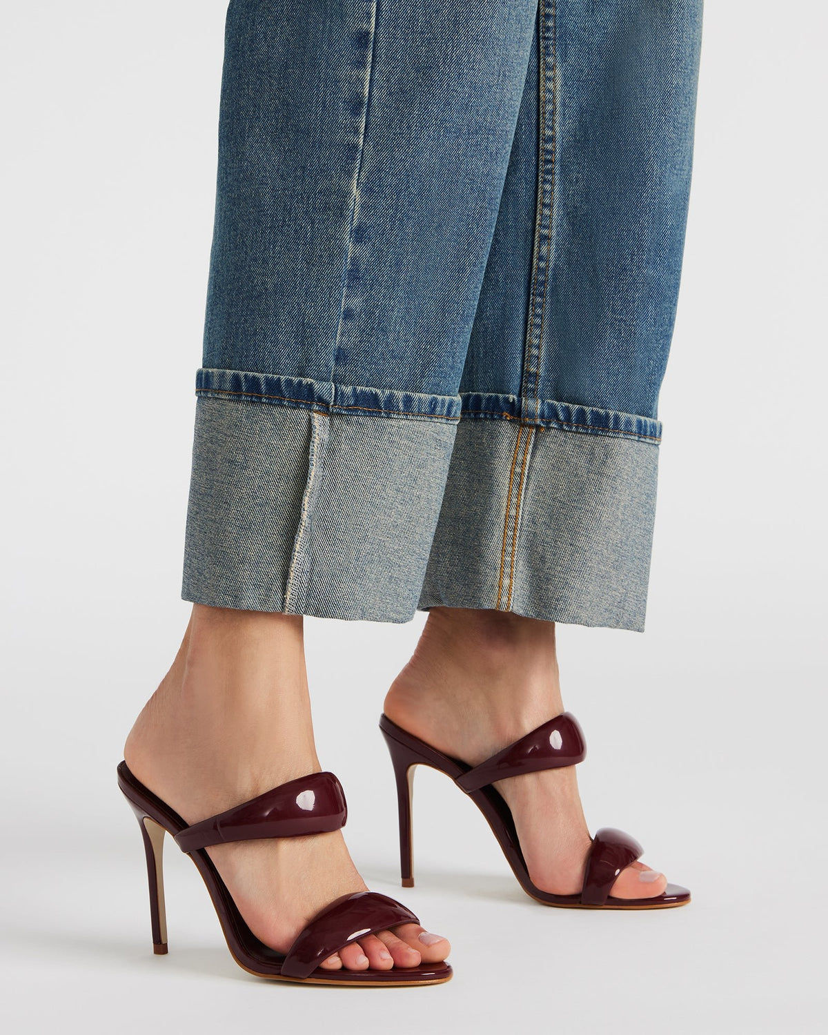SATURN Wine Patent Stiletto Mule Women's Heel | Steve Madden online