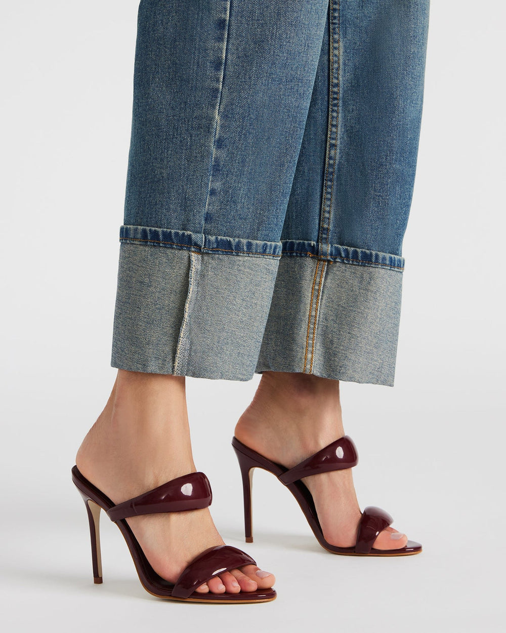 SATURN Wine Patent Stiletto Mule Women's Heel | Steve Madden online