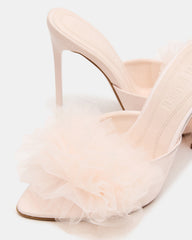 AFFINITY Tulle Light Pink Pointed-Toe Stiletto Mule Women's Heel | Steve Madden US