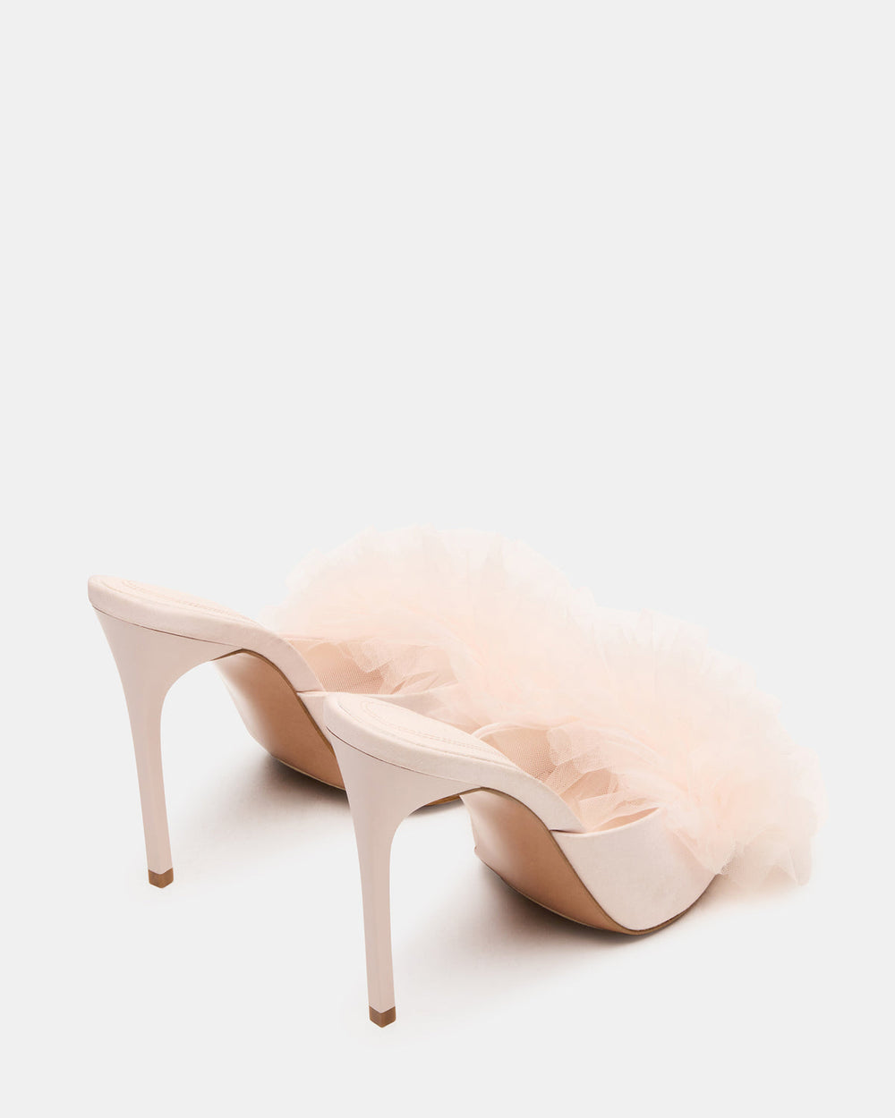 AFFINITY Tulle Light Pink Pointed-Toe Stiletto Mule Women's Heel | Steve Madden US