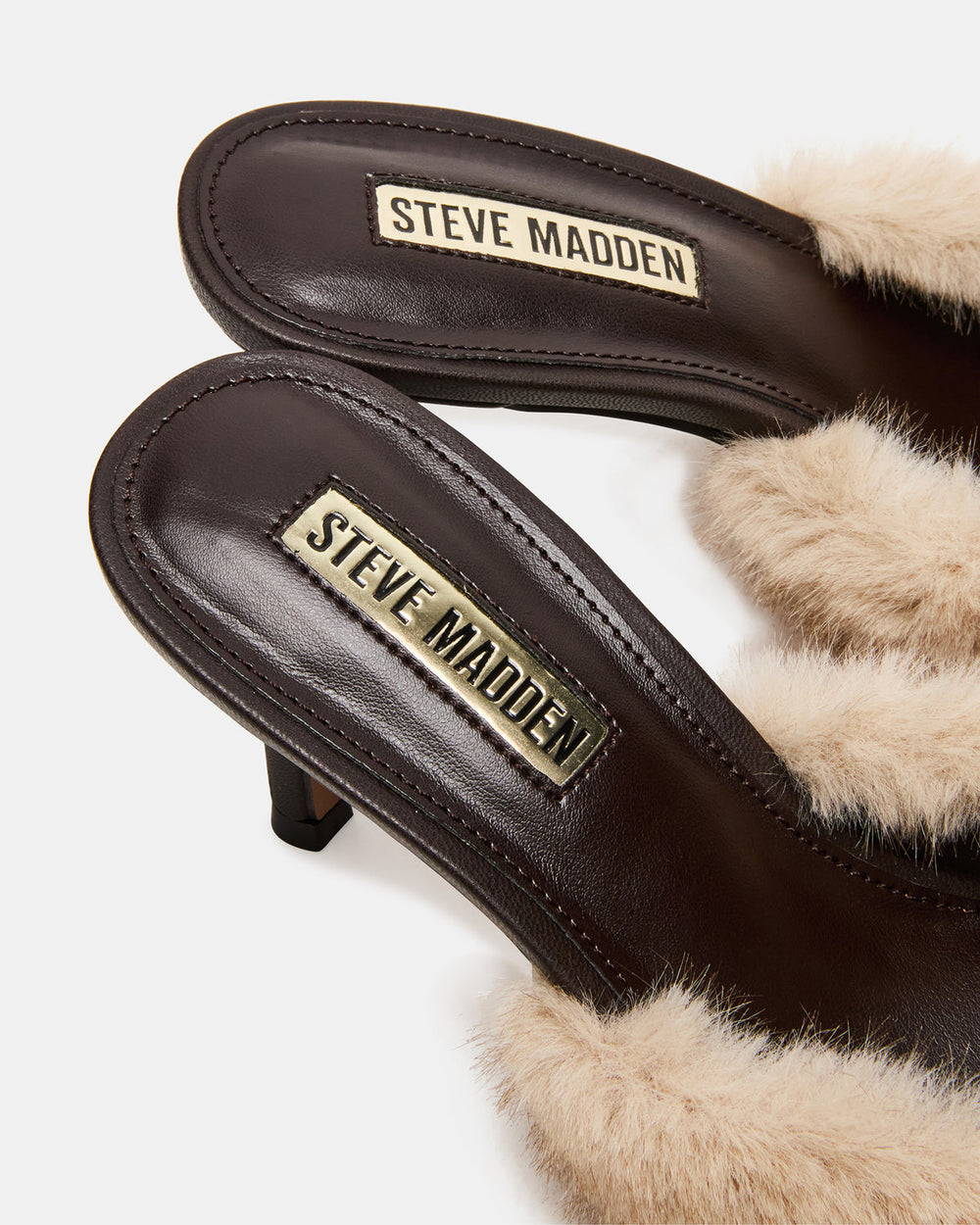 ALEXI Faux Fur Tan Pointed-Toe Mule Women's Heel | Steve Madden Sale