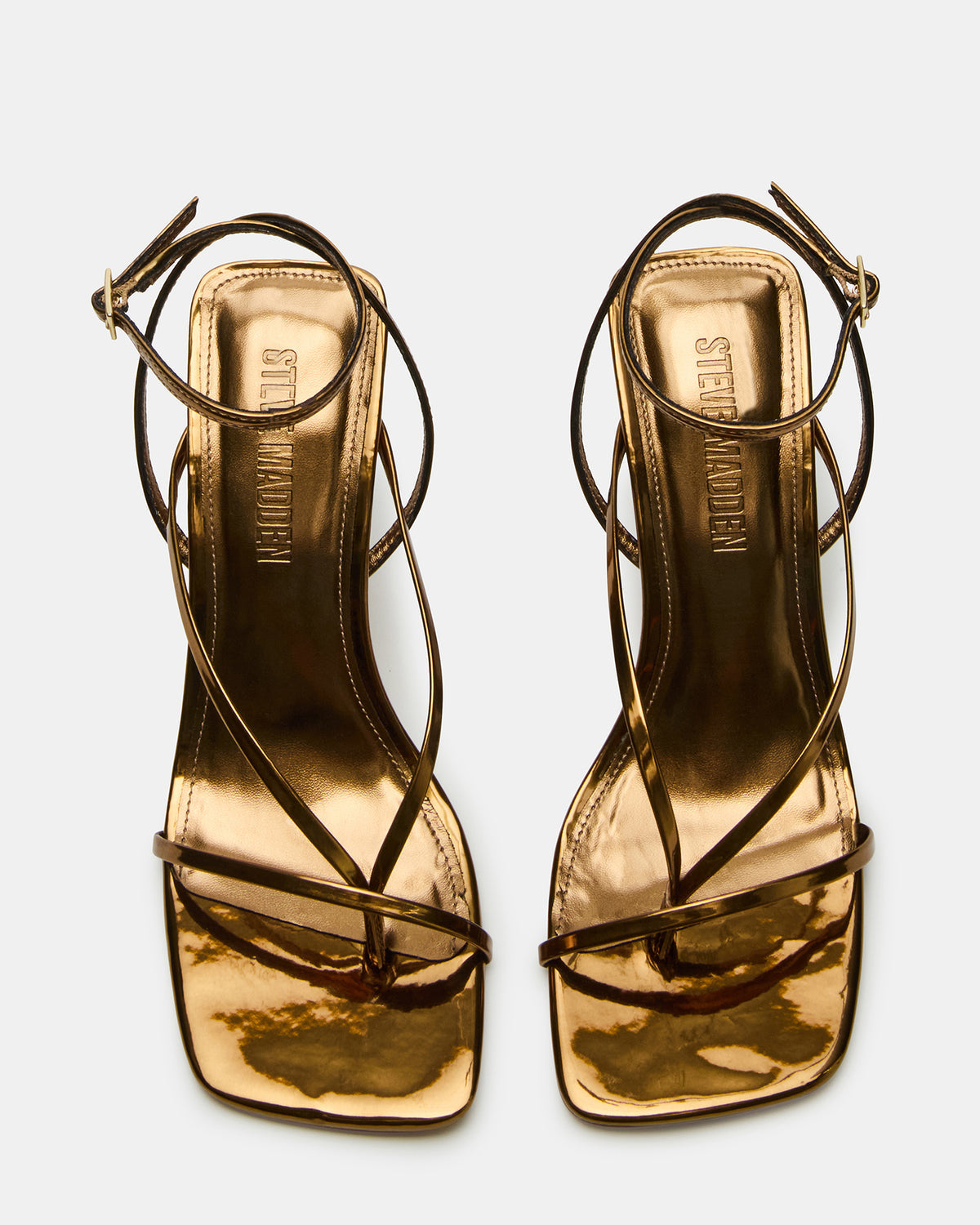 ANNIE Bronze Women's Strappy Square Toe Heel | Steve Madden for Sale