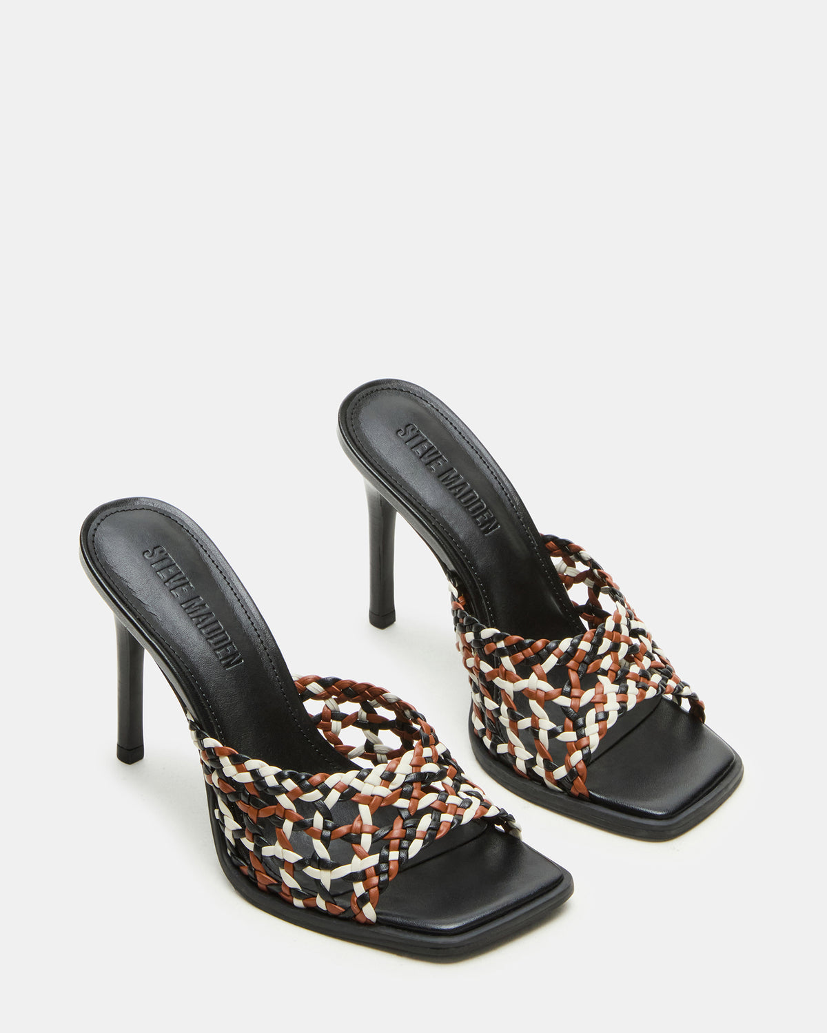 TIKKI Brown Multi Square-Toe Mule Stiletto Women's Heel | Steve Madden near me