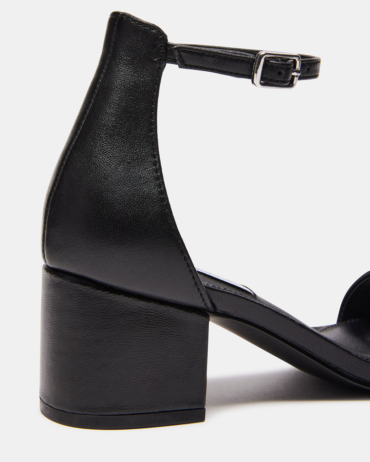 IRENEE Black Leather Women's 2 Inch Block Heel | Steve Madden discount