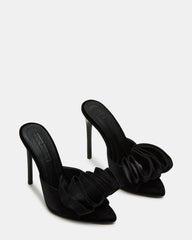 AFFINITY Black Satin Pointed-Toe Stiletto Mule Women's Heel | Steve Madden outlet