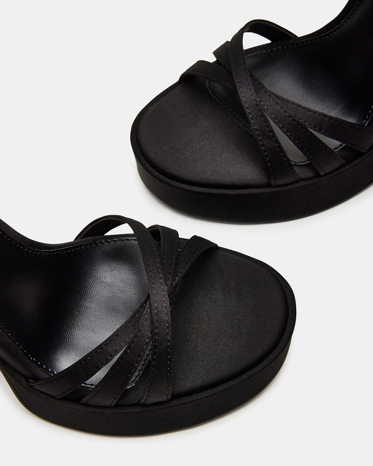 FLEET Black Strappy Platform Block Heel | Women's Heels | Steve Madden on Sale