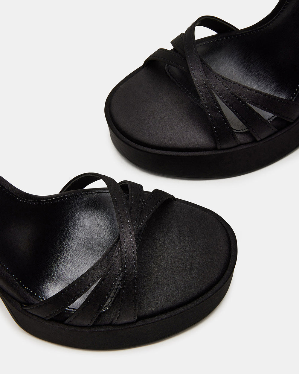 FLEET Black Strappy Platform Block Heel | Women's Heels | Steve Madden on Sale