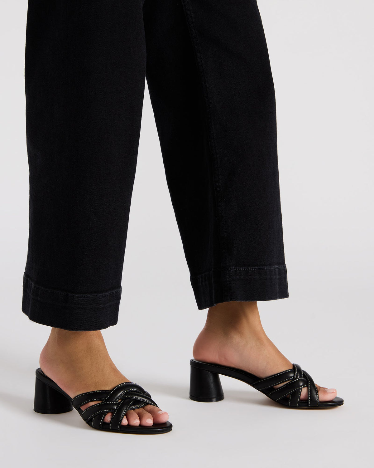 MARANO Black Leather Women's Mule Block Heel | Steve Madden near me