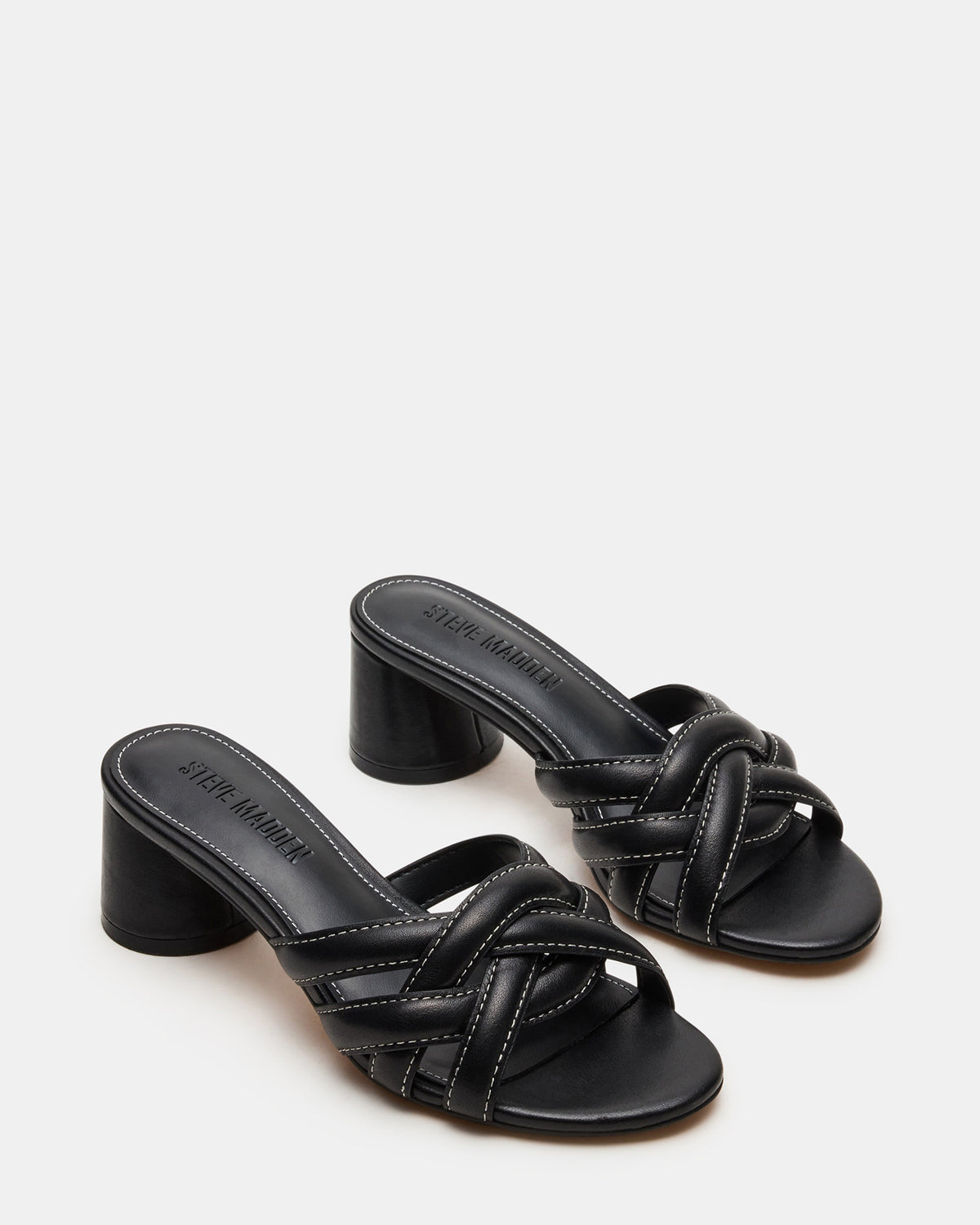 MARANO Black Leather Women's Mule Block Heel | Steve Madden near me