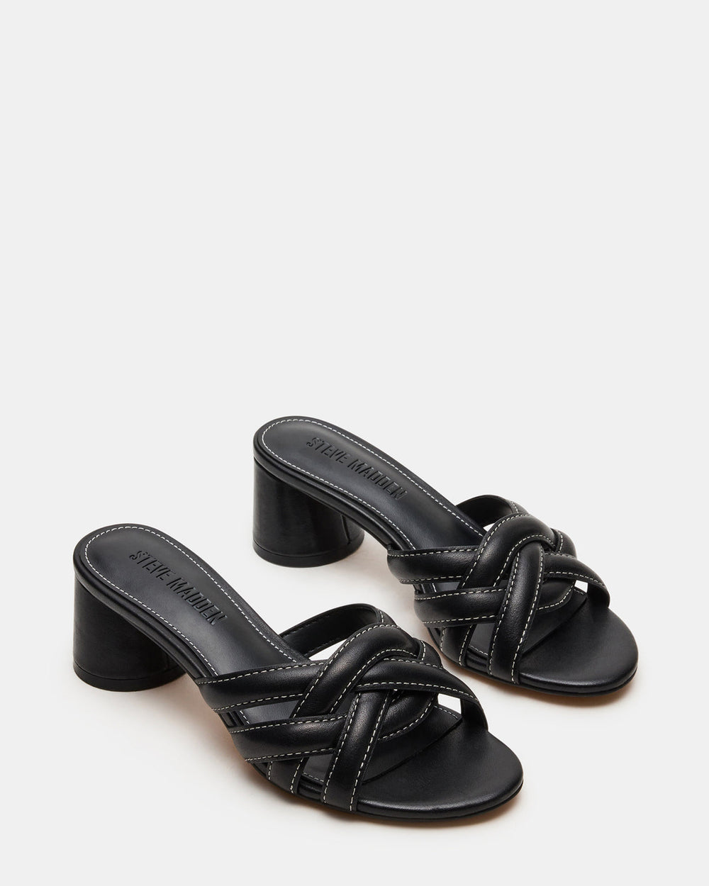 MARANO Black Leather Women's Mule Block Heel | Steve Madden near me