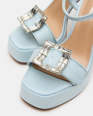 LIANDRA Buckle Blue Satin Women's Platform Square-Toe Strappy Heel | Steve Madden discount