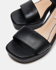 MERCERR Black Leather Women's Platform Block Heel | Steve Madden online