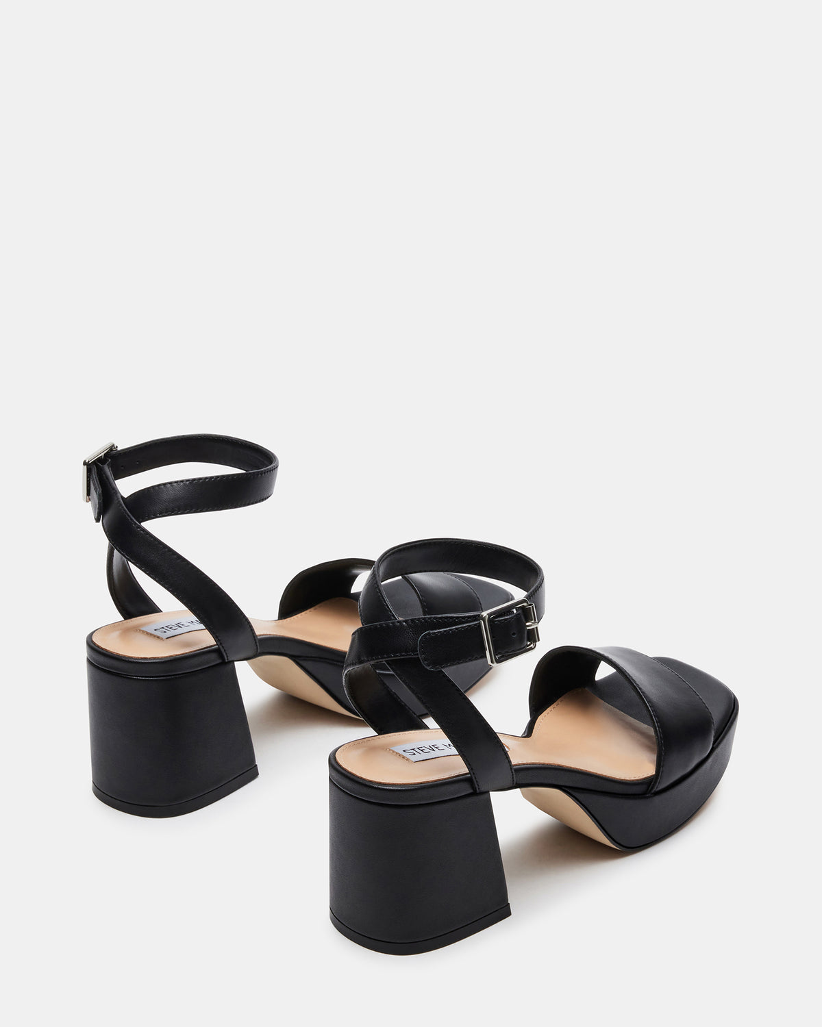 MERCERR Black Leather Women's Platform Block Heel | Steve Madden online