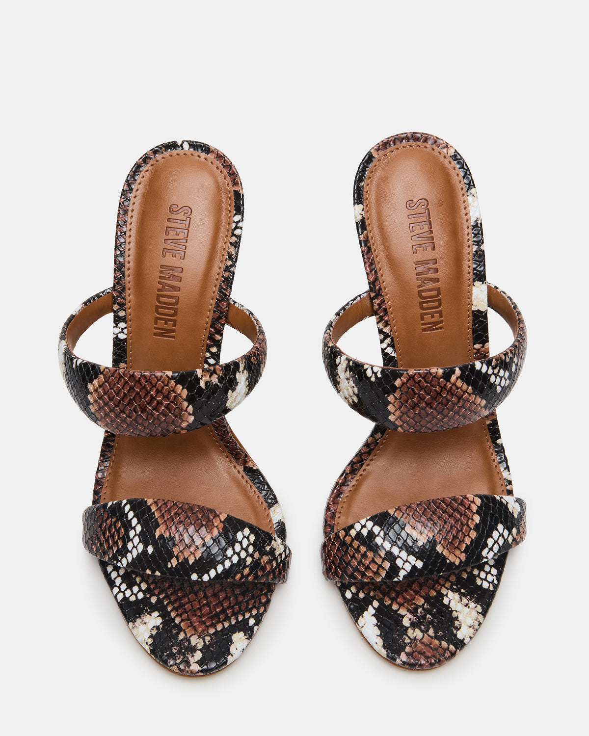 SATURN Brown Snake Stiletto Mule Women's Heel | Steve Madden online