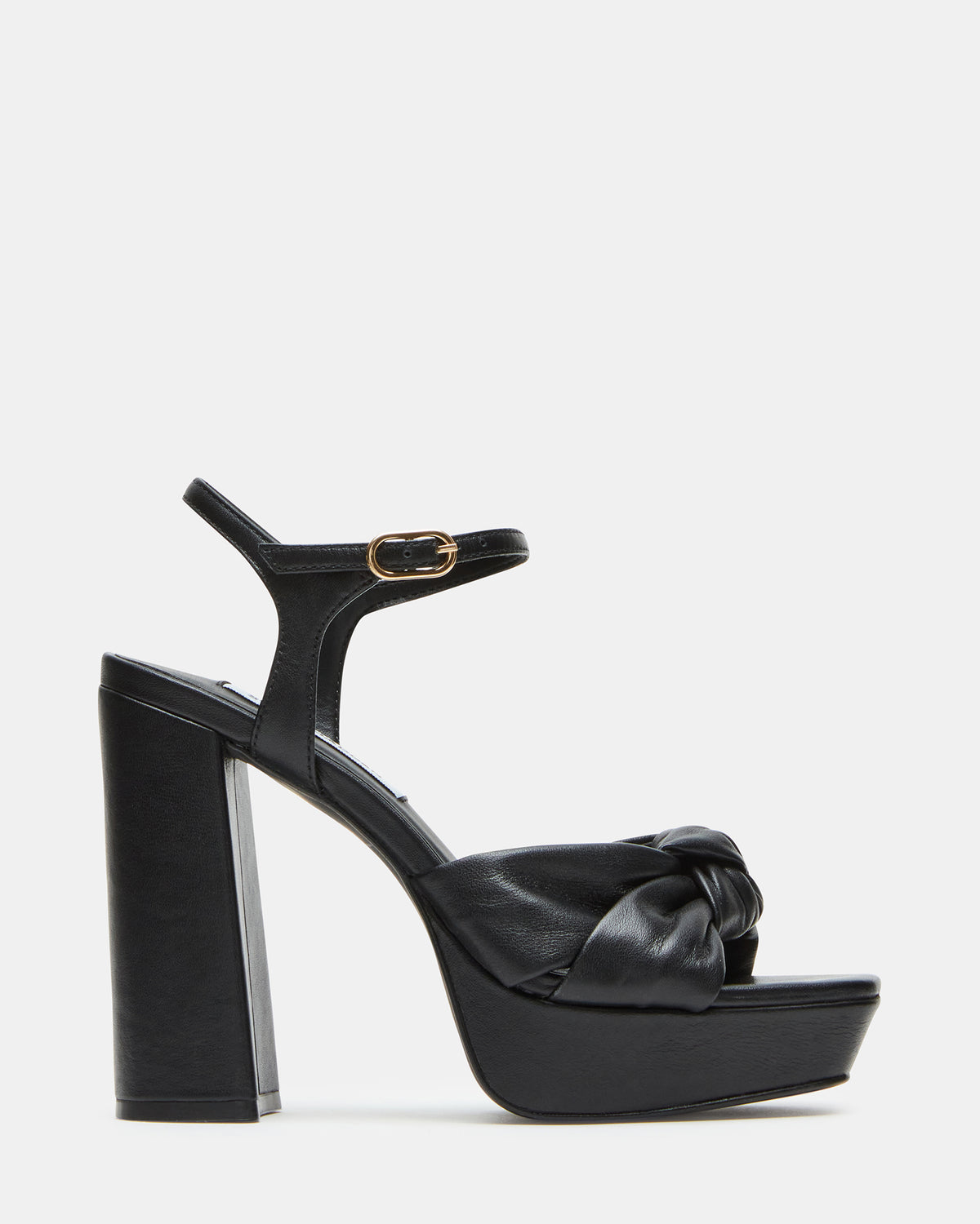 JOYRIDE Black Leather Platform Block Heel | Women's Heels | Steve Madden US