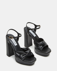JOYRIDE Black Leather Platform Block Heel | Women's Heels | Steve Madden US