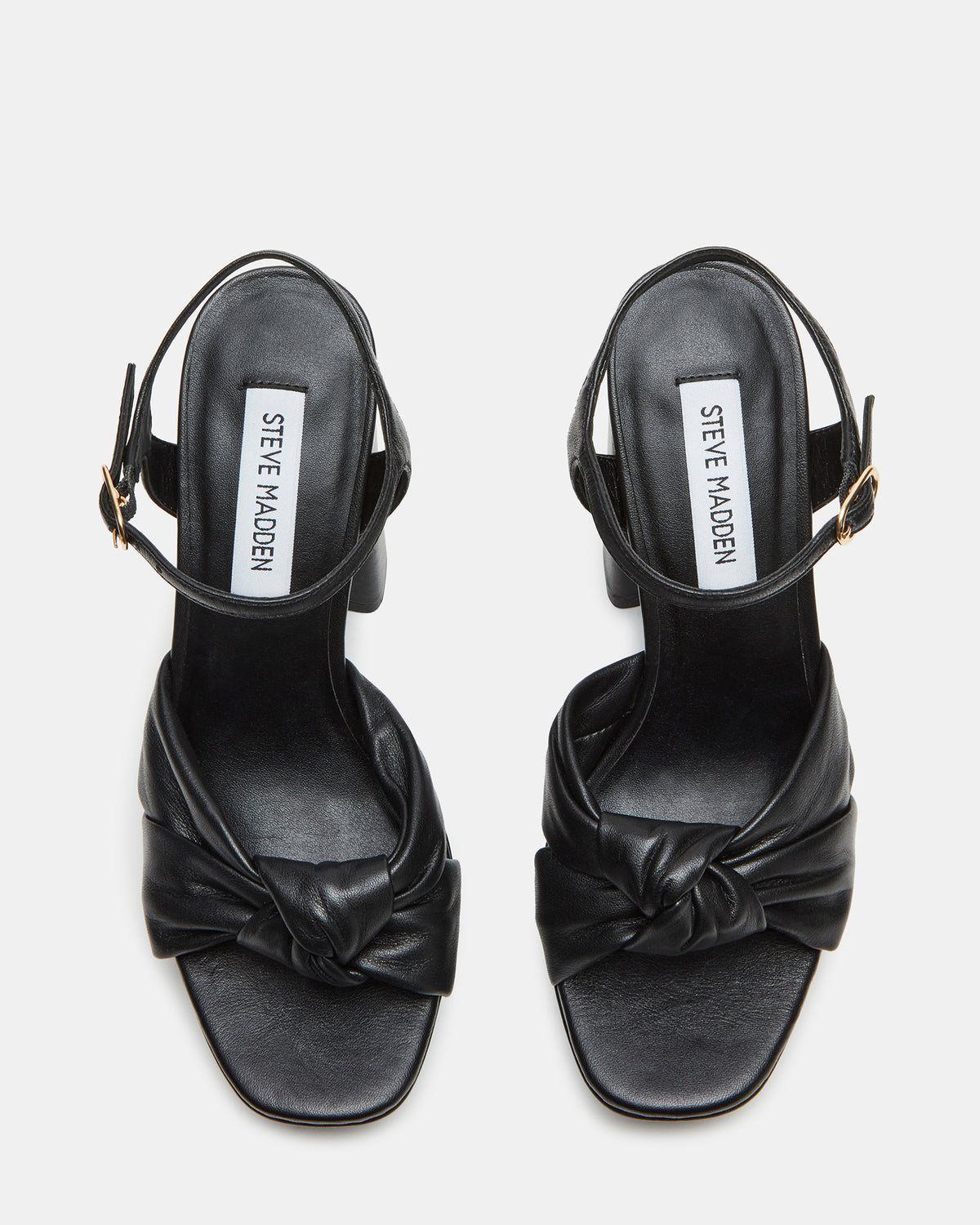JOYRIDE Black Leather Platform Block Heel | Women's Heels | Steve Madden US