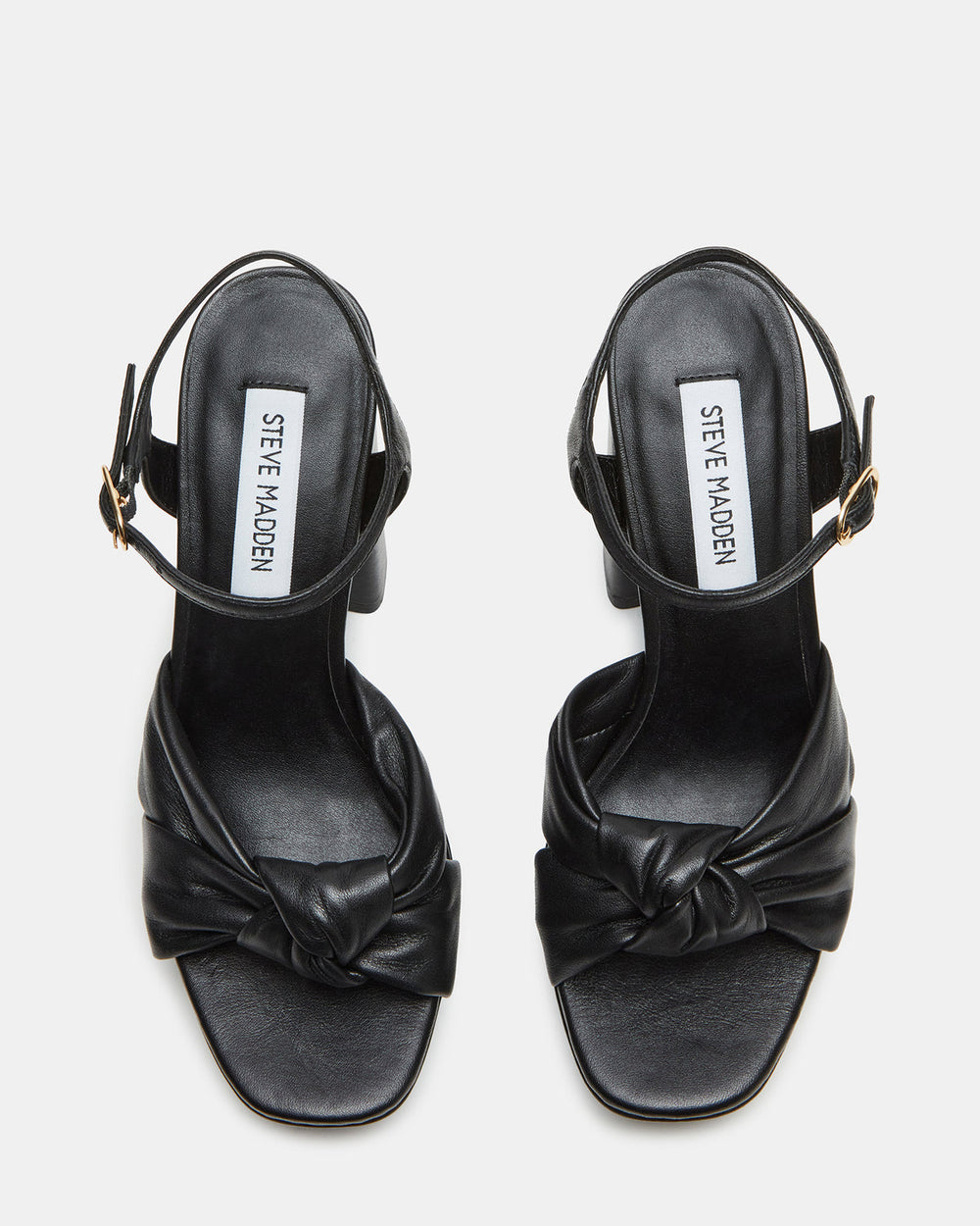 JOYRIDE Black Leather Platform Block Heel | Women's Heels | Steve Madden US