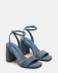 MESSA Denim Fabric Women's Square-Toe Block Heel | Steve Madden Sale