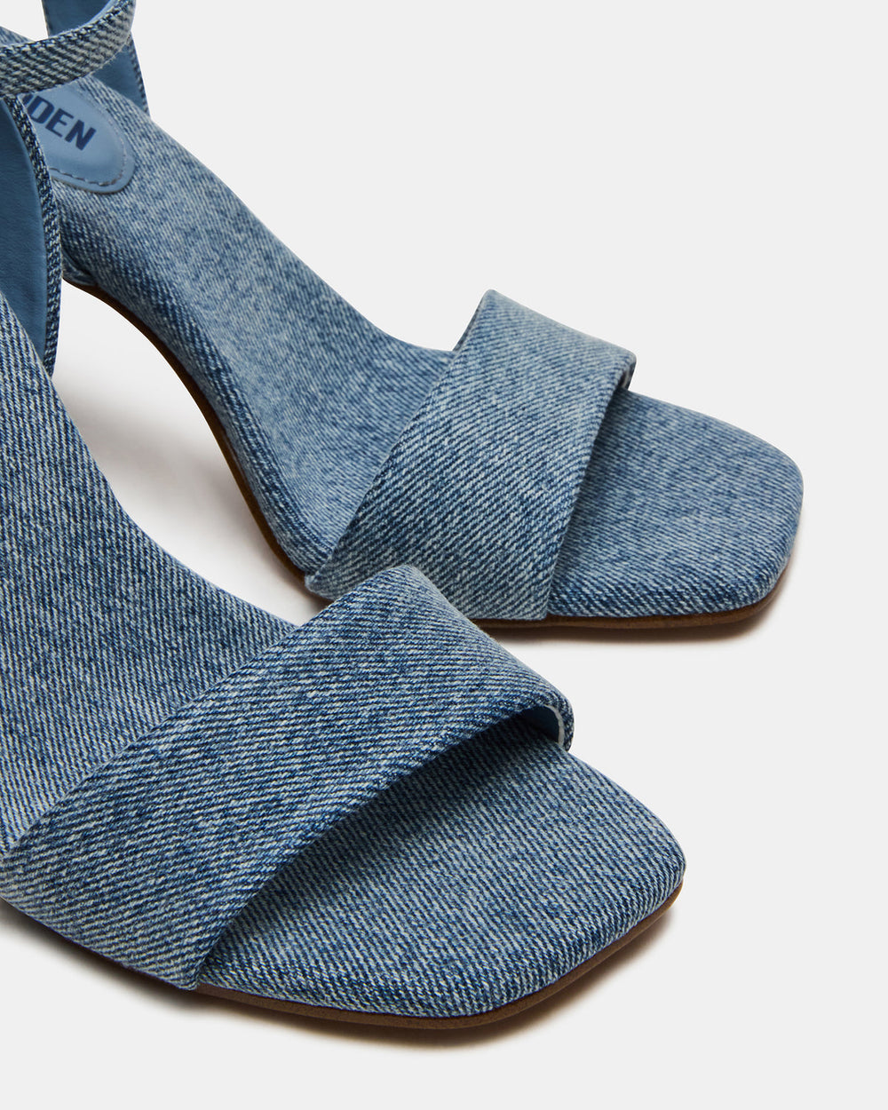 MESSA Denim Fabric Women's Square-Toe Block Heel | Steve Madden Sale