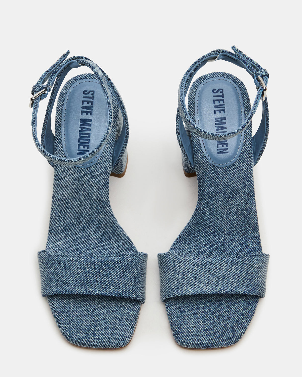 MESSA Denim Fabric Women's Square-Toe Block Heel | Steve Madden Sale