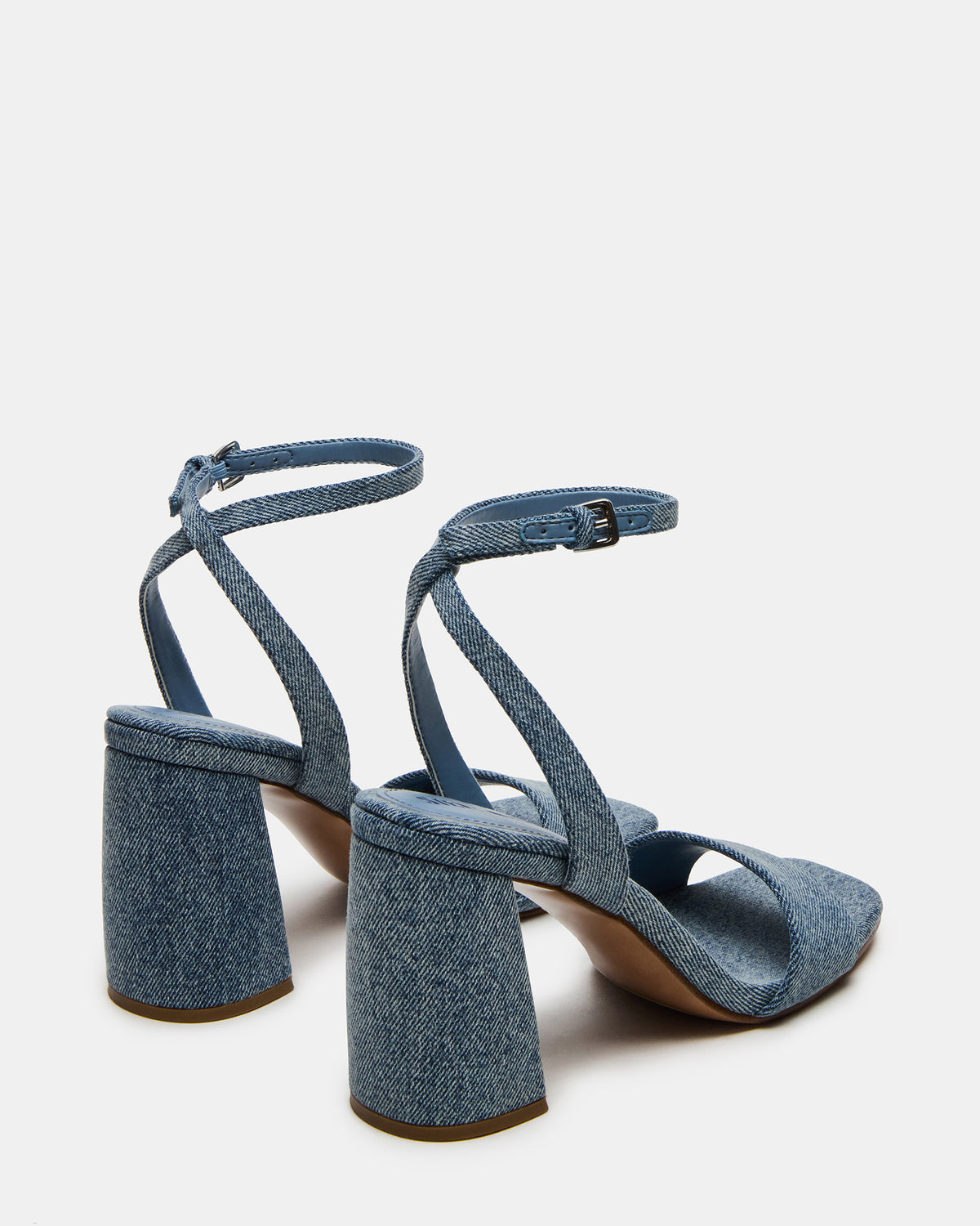 MESSA Denim Fabric Women's Square-Toe Block Heel | Steve Madden Sale