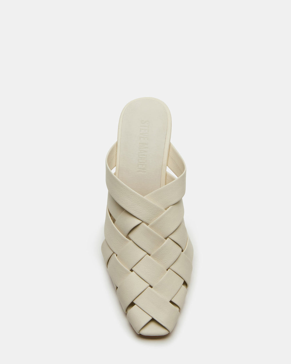 NAKITA White Square-Toe Woven Mule Women's Heel | Steve Madden near me