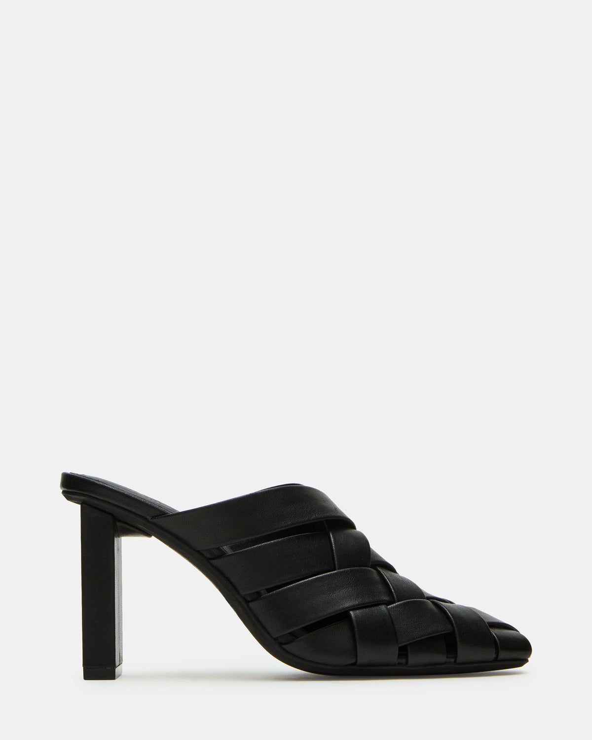 NAKITA Black Square-Toe Woven Mule Women's Heel | Steve Madden discount