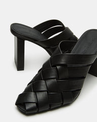 NAKITA Black Square-Toe Woven Mule Women's Heel | Steve Madden discount