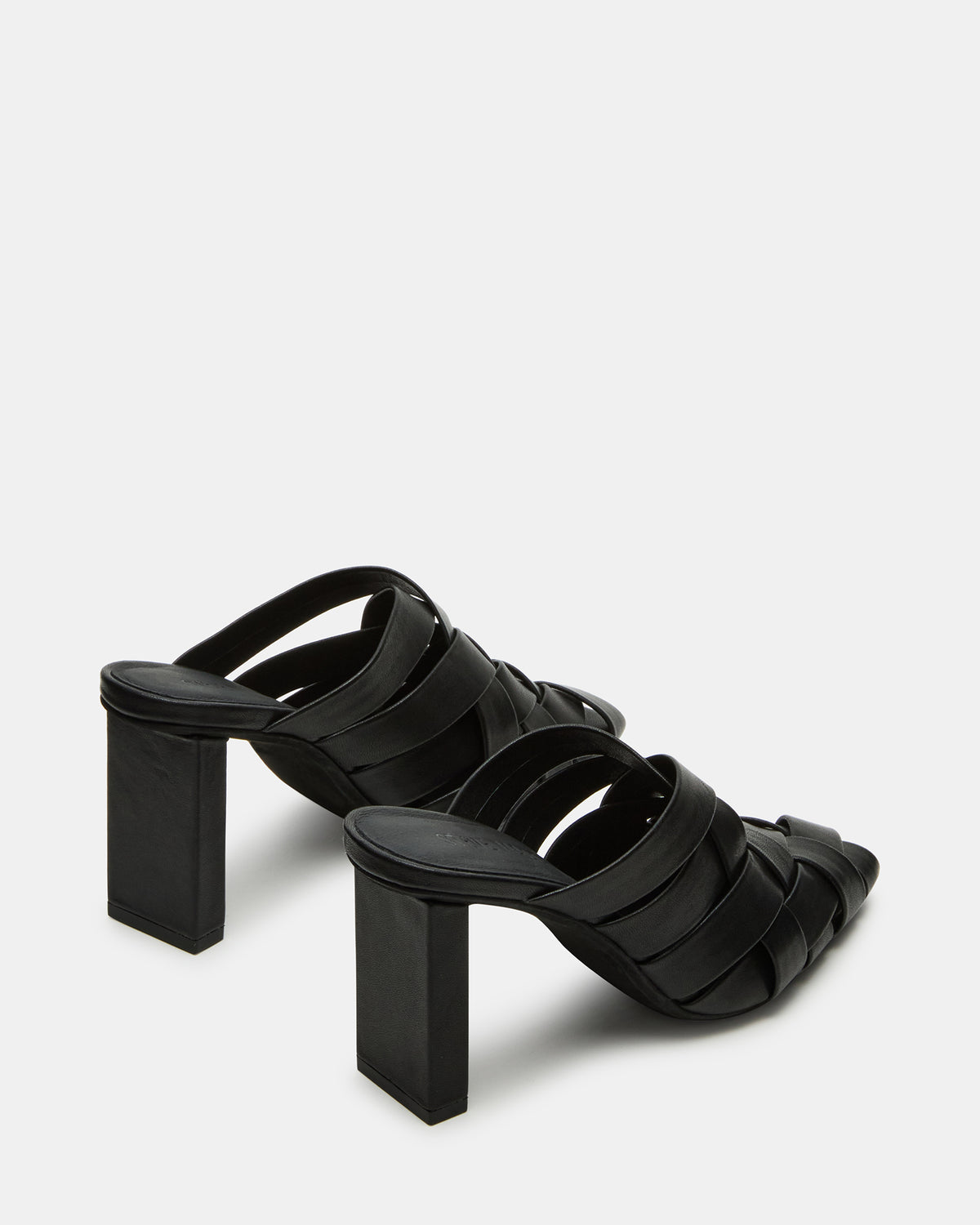 NAKITA Black Square-Toe Woven Mule Women's Heel | Steve Madden discount