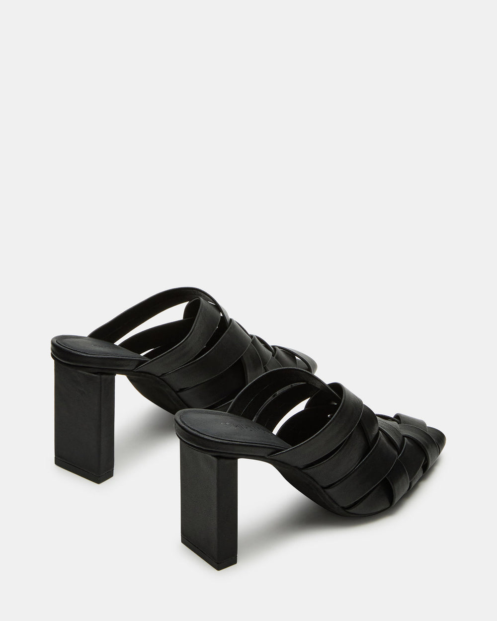NAKITA Black Square-Toe Woven Mule Women's Heel | Steve Madden discount